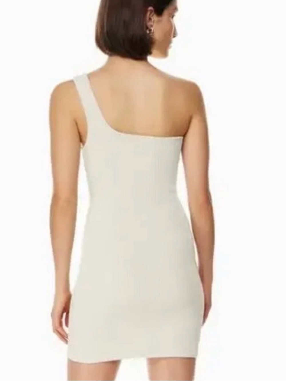 Babaton One-Shoulder Cream Bodycon Mini Dress